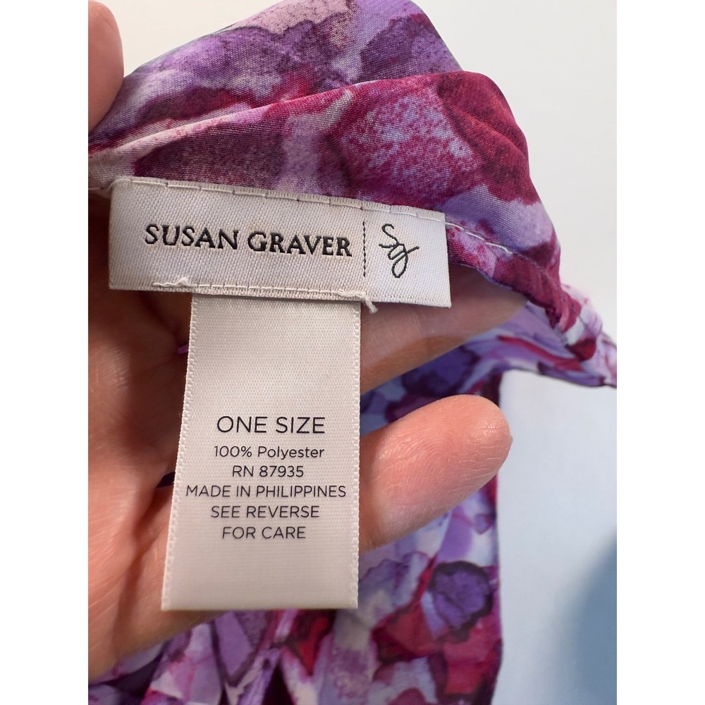 Susan Graver Pink Easy to Wear Scoop Neck 1X Top with Bohemian Infinity‎ Scarf - Picture 11 of 15